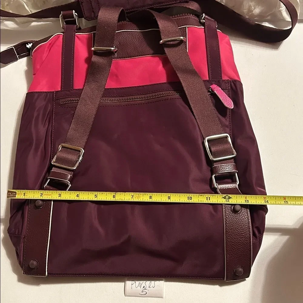Cole Haan Maroon and Pink Backpack